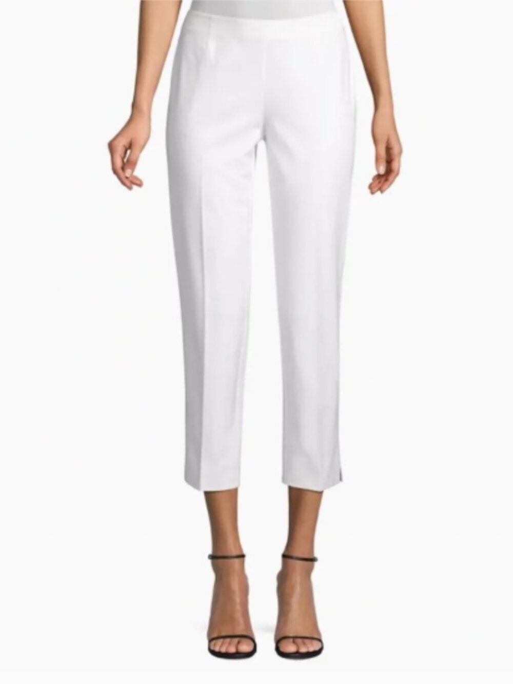Lafayette 148 New York Lexington Cropped Pant (White, Size 6)